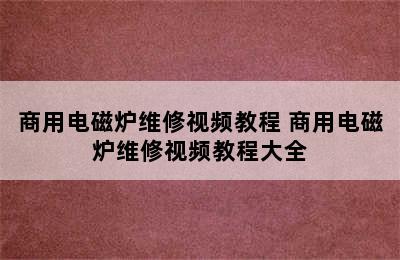 商用电磁炉维修视频教程 商用电磁炉维修视频教程大全